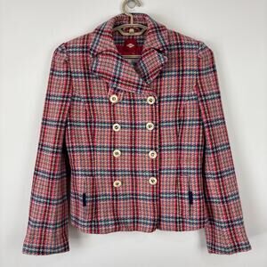 Oilily Tweed Double Breasted Jacket EU 40/ US 10/ Large Vintage Y2K Pink wool